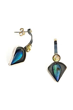 Okyanus Sedefi 925ayar Gümüş Tasarım Küpe