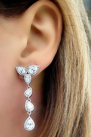 Sky Diamond Taşlı 925ayar Gümüş Şık Küpe 
