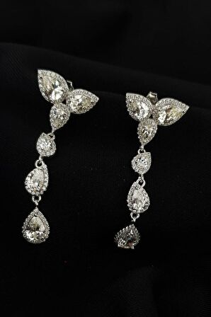 Sky Diamond Taşlı 925ayar Gümüş Şık Küpe 