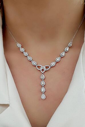 Sky Diamond Taşlı 925ayar Gümüş Şık Gerdanlık