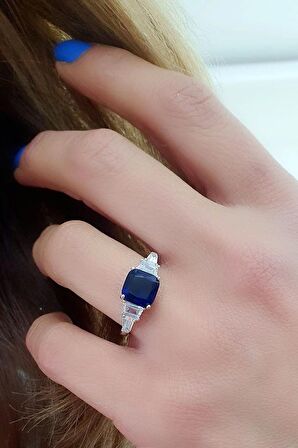Sky Diamond Blue Creative Sapphire 925 ayar Gümüş Yüzük