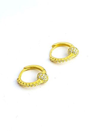 İtalyan 925ayar gümüş üzerine altın kaplama Trend Toplu Halka Küpe 