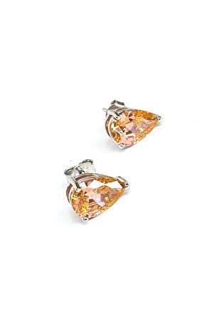 Aleksandrayt Taşlı 925ayar Gümüş Damla Küpe