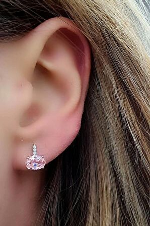 Aleksandrit Taşlı 925 ayar Gümüş Tek Taş Küpe 