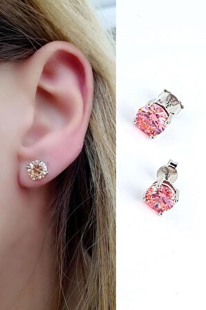 Aleksandrit Taşlı 925ayar Gümüş Tek Taş Küpe