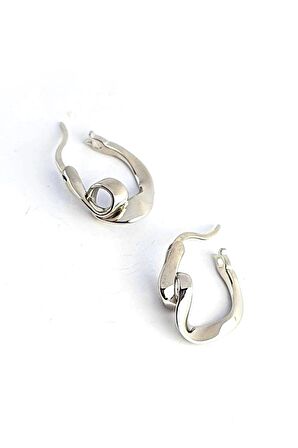 925ayar Gümüş Tasarım Halka Küpe 