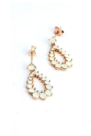 Swarovski Taşlı 925ayar Gümüş Rose Küpe