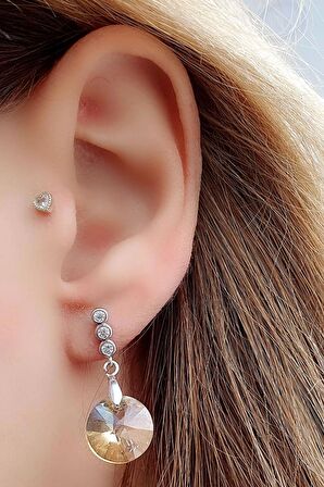 Swarovski Taşlı 925ayar Gümüş Küpe 