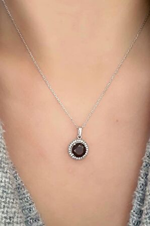 Zirkon Taş Detaylı 925ayar Gümüş Kolye