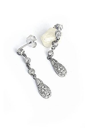 Zirkon Taşlı 925ayar Gümüş Küpe