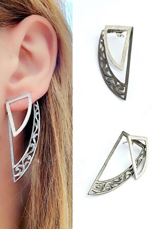 925 ayar Gümüş Tasarım Küpe 