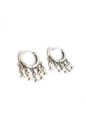 925 ayar Gümüş Balık Figürlü Sallantılı Tasarım Küpe