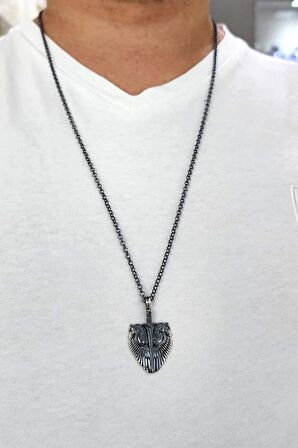 At kılıç Figürlü 925ayar Gümüş Tasarım El İşi Erkek Kolye