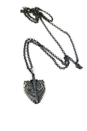 At kılıç Figürlü 925ayar Gümüş Tasarım El İşi Erkek Kolye