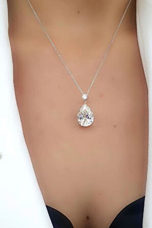 Sky Diamond 925 ayar gümüş Damla kolye