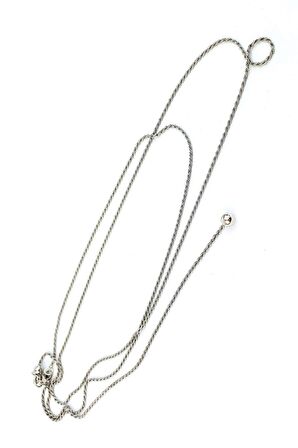 İtalyan 925ayar Gümüş Ayarlanabilir Burgu Uzun Zincir