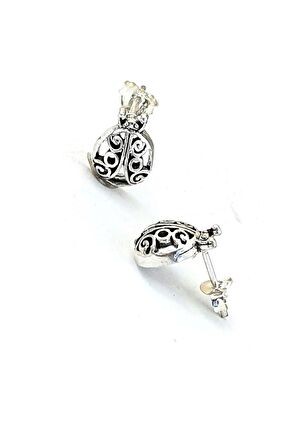 925ayar Gümüş Uğur Böceği Tasarım Küpe 