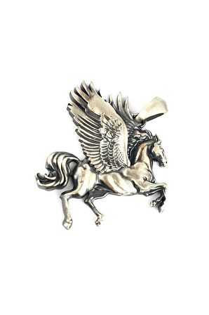 Pegasus Atı Figürlü 925ayar 3 boyutlu  Gümüş Tasarım Kolye Ucu