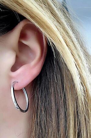 925 ayar Gümüş  Trend Halka Küpe