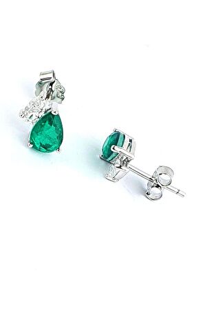 Sky Diamond Green creative rubies 925 ayar gümüş lüks Damla Küpe