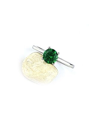 Sky Diamond Green creative rubies 925ayar gümüş tek taş yüzük 