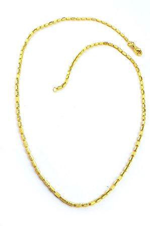 İtalyan 925ayar Gümüş Üzerine Altın Kaplama Kendinden Işıltılı Zincir Kolye