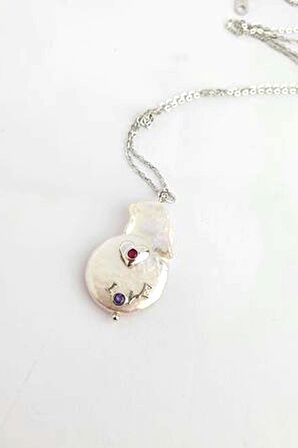 Barok İncili 925ayar Gümüş Love Yazılı özel Tasarım İnci Kolye