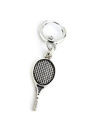 925ayar Gümüş Tasarım Tenis Raketi Tek Küpe