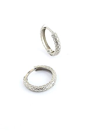 Yılan Desenli 925ayar Gümüş Luxury Tasarım Halka Küpe