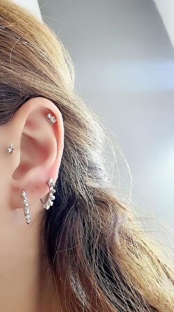 925ayar Gümüş Luxury Tasarım Trend Halka küpe