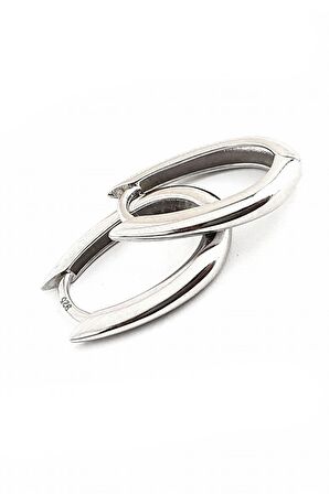 İtalyan 925ayar Gümüş Tasarım Tarz Oval Halka Küpe 