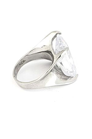 Zirkon Taşlı 925ayar Gümüş Tasarım Tek taş Yüzük