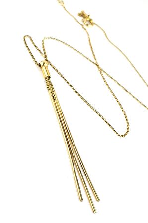 925ayar Gümüş Üzerine Altın Kaplama Tasarım Y Kolye