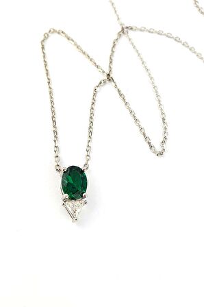 Sky Diamond Green Creative rubies 925 ayar gümüş Damla Kolye 