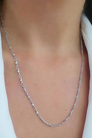 İtalyan 925 ayar Gümüş Uzun Zincir kolye