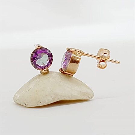 Mistik Topaz Taşlı 925 Ayar Gümüş Küpe