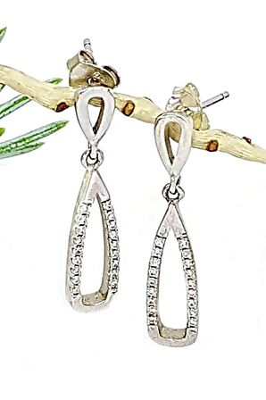 İtalyan tasarımı gümüş zirkon küpe