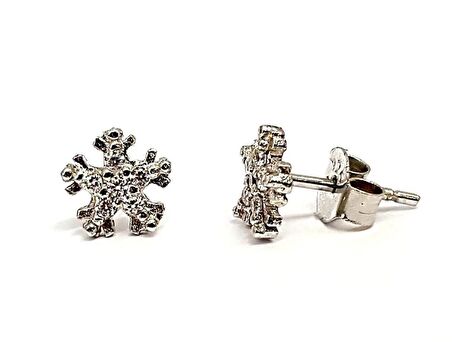 Kar tanesi Figürlü Minimal Gümüş Küpe