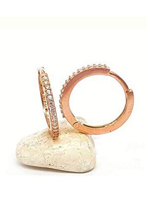 rose gold gümüş halka küpe