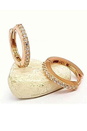 rose gold gümüş halka küpe