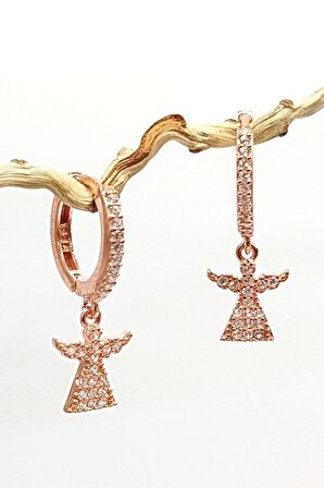 Melek Figürlü Gümüş Kadın Küpe