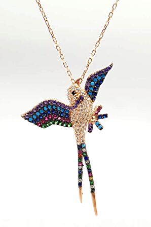 Anka Kuşu Gümüş Kadın Kolye 