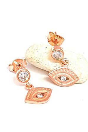 Göz Figürlü Gümüş Minimal Kadın Küpe