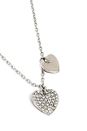 Kalpli Gümüş Trend Kolye 