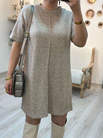 Simli Triko Elbise BEJ