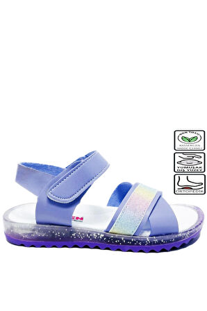 Kidx Arz1098 Kız Çocuk Çapraz Bantlı Ortopedik Sandalet  Lila