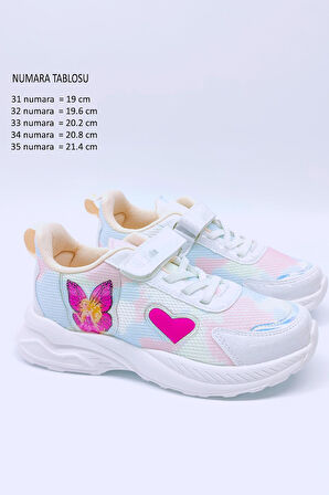 Kidx RF2340 Princess Sneaker Extra Light Ortopedik Kız Günlük Çocuk Spor Ayakkabı Pembe Beyaz