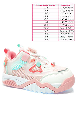 Vicco Modo Sneaker Akıllı Bağcık Günlük Çocuk Spor Ayakkabı Pudra Pembe