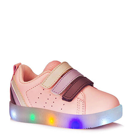 Vicco Sun Sneaker Pudra Pembe Kız Çocuk Işıklı Günlük Spor Ayakkabı