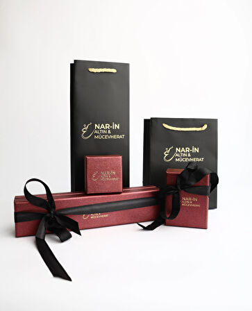 Nar-in Altın Mücevherat Tektaşlı Alyans Altın Yüzük 075